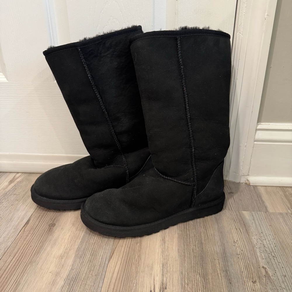 Authentic UGG Black Tall Boots Size 8